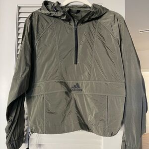 Adidas Hooded 1/4 Zip Windbreaker Jacket